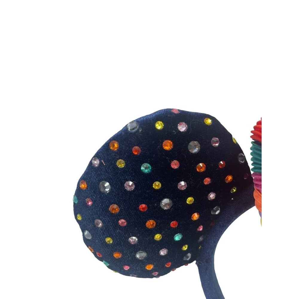 Disney Parks Minnie Mouse Rainbow Pride Jeweled Navy Ears Headband